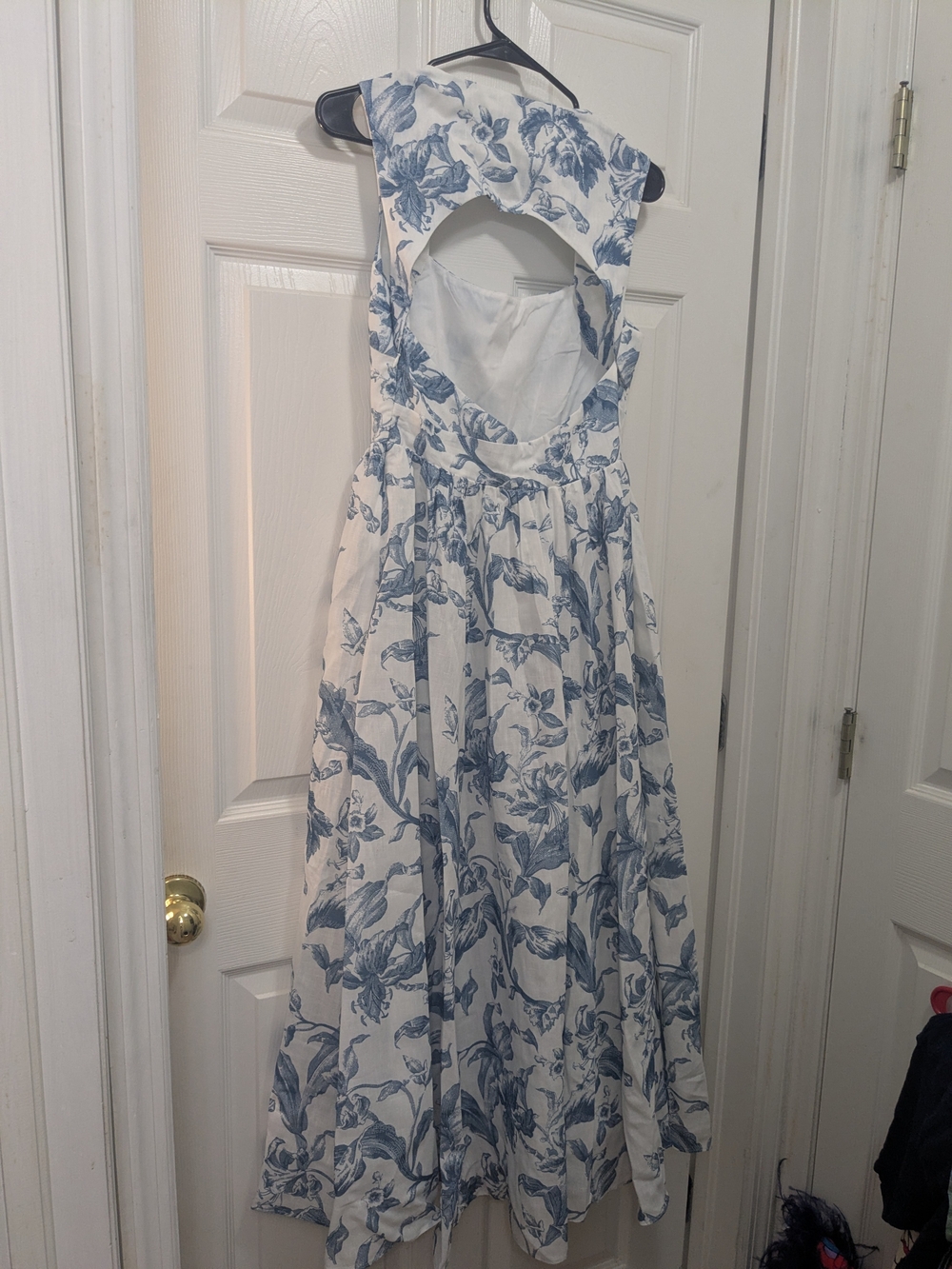 Tuckernuck White Maxi Dress with Blue Floral Print - Picture 8 of 8